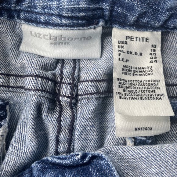Liz Claiborne Petite Size 10 Denim Skirt W/Pockets Front and Back 99% Cotton - Picture 2 of 13